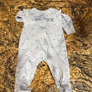 Carter's Light Blue 'Little Brother' Footed One-Piece
